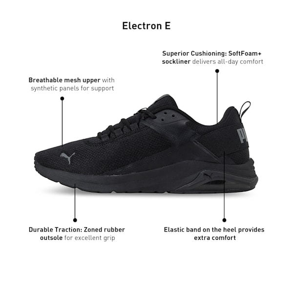 Electron E Unisex Sneakers, Puma Black-CASTLEROCK, extralarge-IND