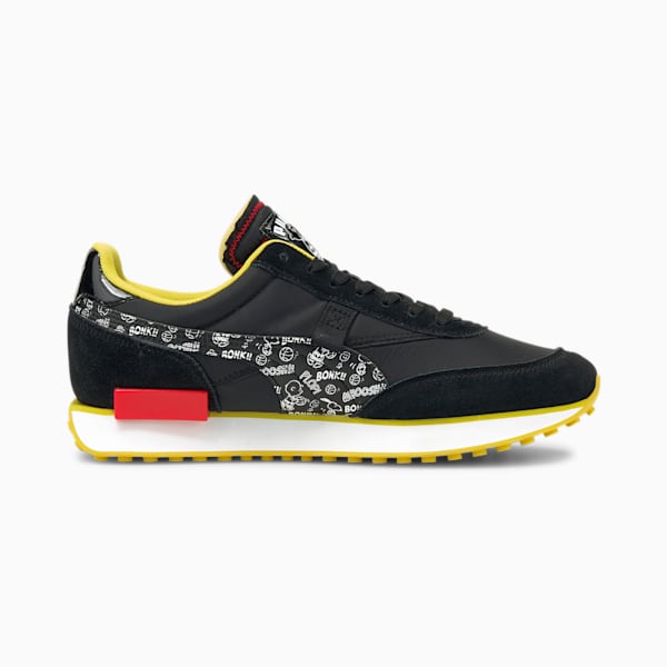 PUMA x PEANUTS Future Rider Sneakers, Puma Black-Puma White-High Risk Red, extralarge