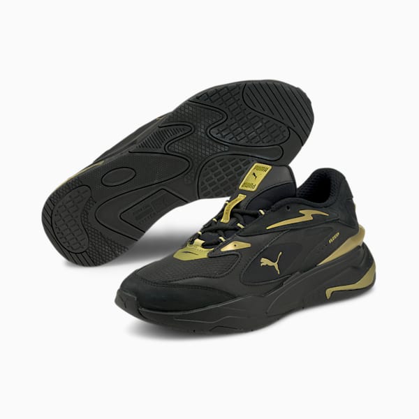 RS-Fast Metal Unisex Shoes, Puma Black-Puma Team Gold, extralarge-IND