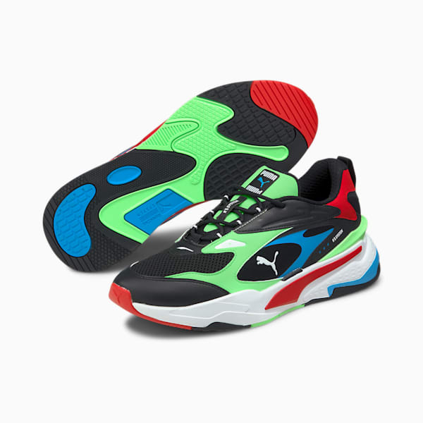 RS-Fast Unisex Sneakers, Puma Black-Elektro Green-High Risk Red, extralarge-IND