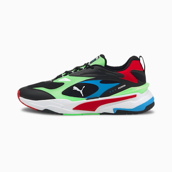 RS-Fast Unisex Sneakers, Puma Black-Elektro Green-High Risk Red, extralarge-IND