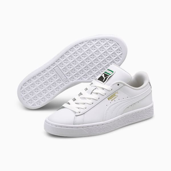 Tenis para jóvenes Basket Classic XXI, Puma White-Puma White, extralarge