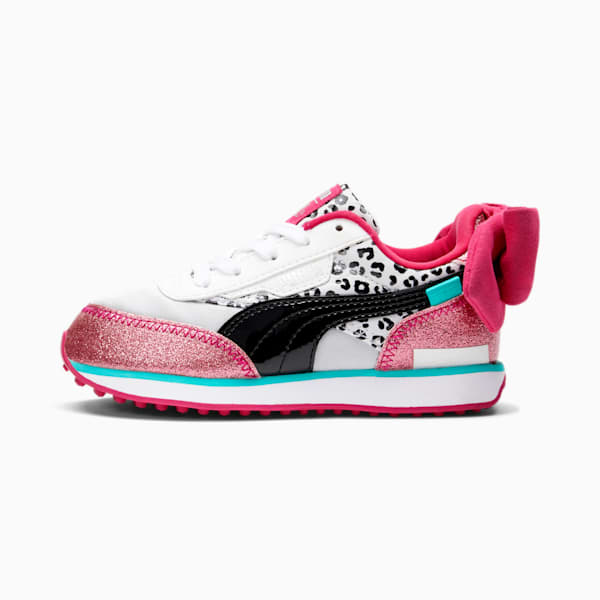 PUMA x L.O.L. SURPRISE! Future Rider Diva Little Kids' Shoes, Puma White-Puma Black-BRIGHT ROSE, extralarge