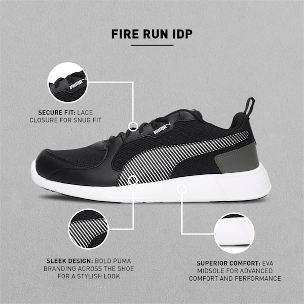 Fire Run Men's Sneakers, Dark Shadow-Puma Black-Silver, extralarge-IND