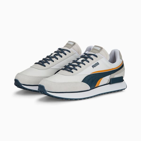 Future Rider Double Sneakers, PUMA White-Feather Gray, extralarge-IND