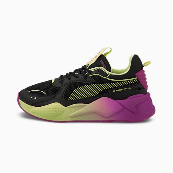 RS-X Neo Pop Women's Sneakers, Puma Black-SOFT FLUO YELLOW-Byzantium, extralarge