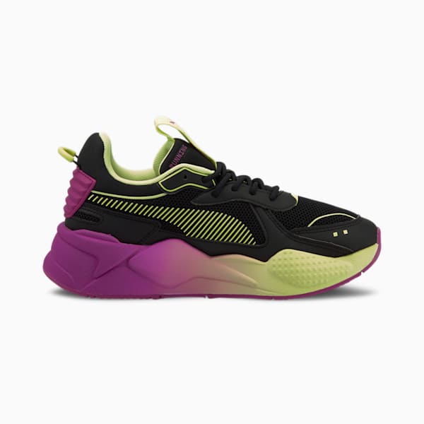 RS-X Neo Pop Women's Sneakers, Puma Black-SOFT FLUO YELLOW-Byzantium, extralarge