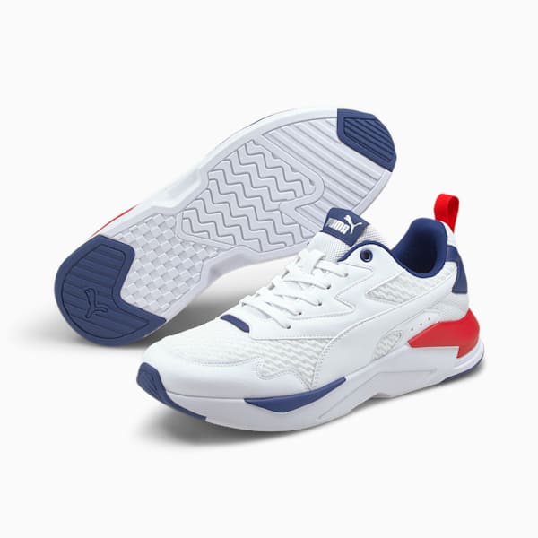 X-RAY Lite Summer Men's Sneakers, Puma White-Puma White-Elektro Blue-High Risk Red, extralarge