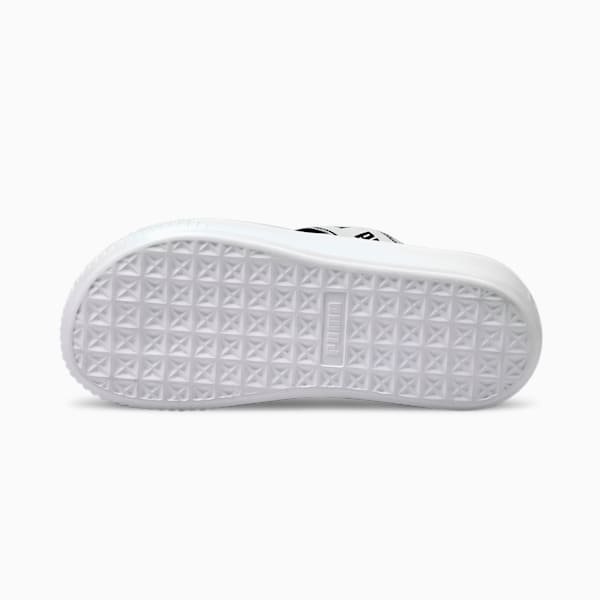 Platform Tape Women's Slides, Puma White-Puma Black, extralarge-IND