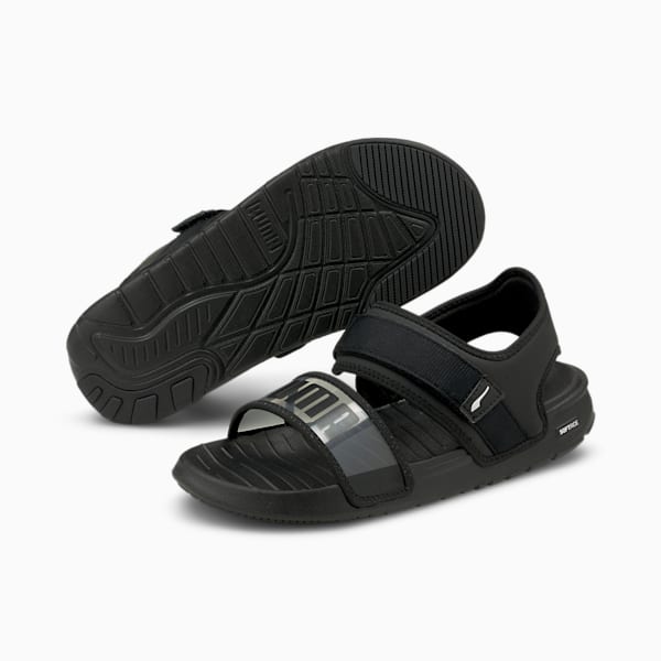 SOFTRIDE Women's Sandals, Puma Black-Puma White, extralarge-IND
