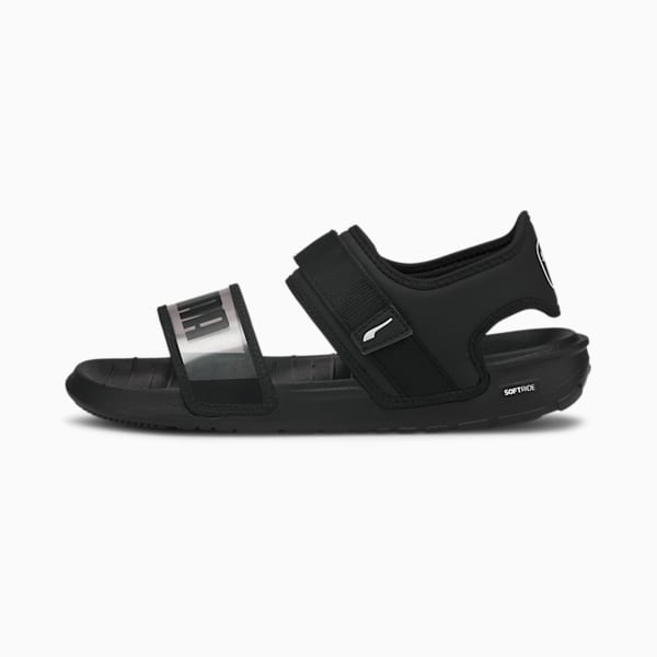 SOFTRIDE Women's Sandals, Puma Black-Puma White, extralarge-IND