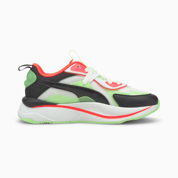 RS-Curve City Lights Women's Sneakers, Puma White-Elektro Green, extralarge