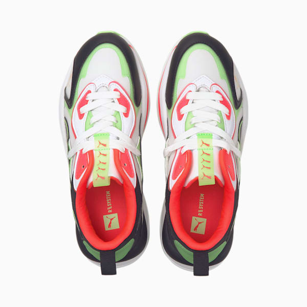 RS-Curve City Lights Women's Sneakers, Puma White-Elektro Green, extralarge