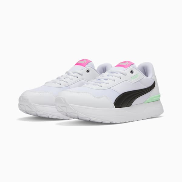 R78 Voyage Women's Sneakers, PUMA White-PUMA Black-Fresh Mint-Poison Pink, extralarge