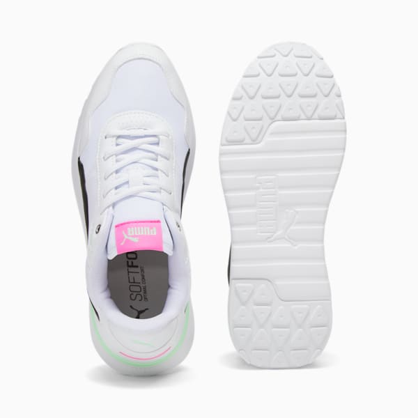 R78 Voyage Women's Sneakers, PUMA White-PUMA Black-Fresh Mint-Poison Pink, extralarge