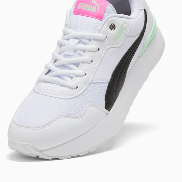 R78 Voyage Women's Sneakers, PUMA White-PUMA Black-Fresh Mint-Poison Pink, extralarge