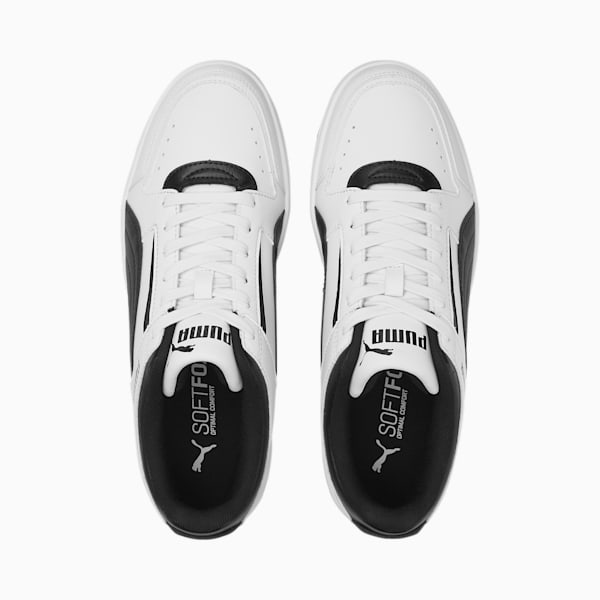 PUMA Leather Rebound Joy Low Sneakers in White,Black White Womens Mens Shoes Mens Trainers Low-top trainers 