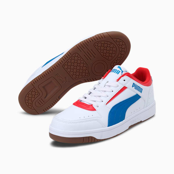 Rebound Joy Low Unisex Sneakers, Puma White-Future Blue-High Risk Red-Gum, extralarge-IND