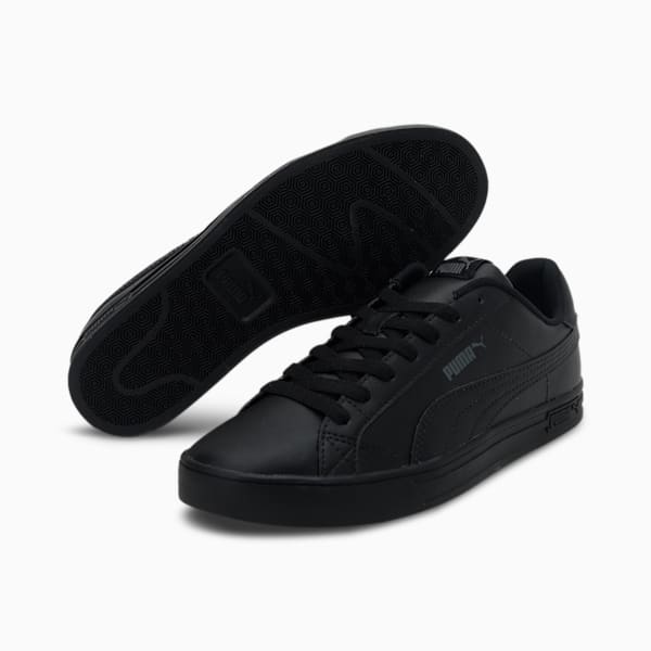 PUMA Smash Vulc V3 Unisex Sneakers, Puma Black-Puma Black, extralarge-IND