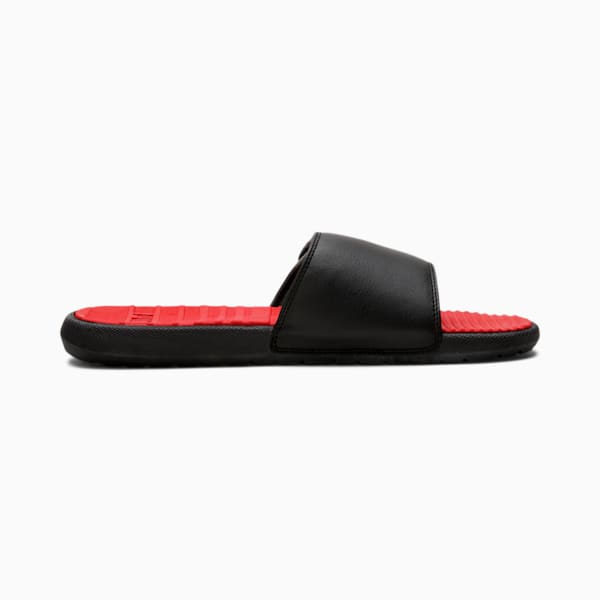 Cool Cat Formstrip Men's Slides, Puma Black-High Risk Red, extralarge
