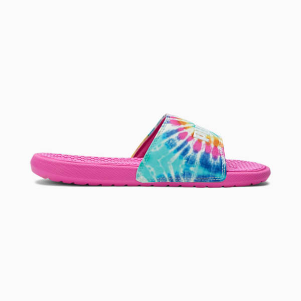 Cool Cat Tie Dye Slides JR, Phlox Pink-Puma White, extralarge