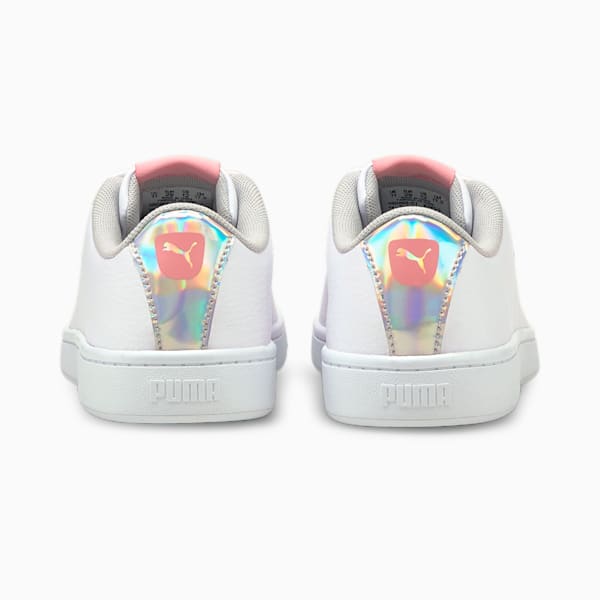 PUMA Vikky V2 Cat Rainbow AC Girl's Sneakers, Puma White-Peony-Puma Silver, extralarge-IND