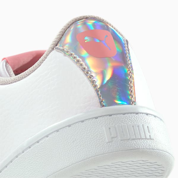 PUMA Vikky V2 Cat Rainbow AC Girl's Sneakers, Puma White-Peony-Puma Silver, extralarge-IND