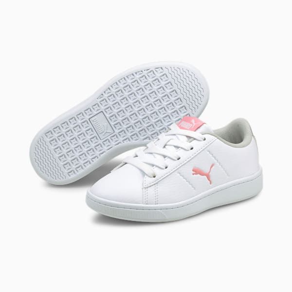 PUMA Vikky V2 Cat Rainbow AC Girl's Sneakers, Puma White-Peony-Puma Silver, extralarge-IND