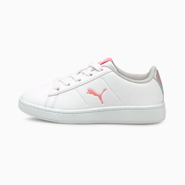 PUMA Vikky V2 Cat Rainbow AC Girl's Sneakers, Puma White-Peony-Puma Silver, extralarge-IND