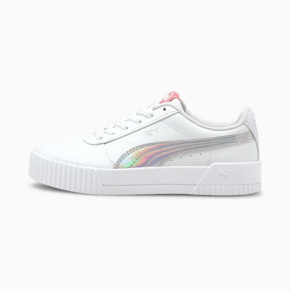 Carina Rainbow Sneakers JR, Puma White-Puma Silver, extralarge