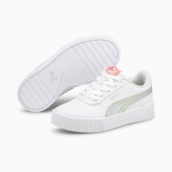 Carina Rainbow Little Kids' Sneakers, Puma White-Puma Silver, extralarge