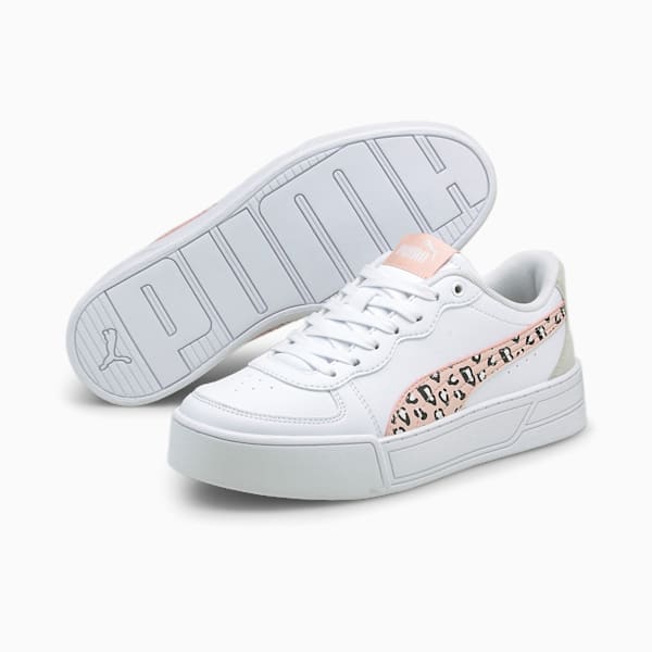 PUMA Skye Roar Girl's Shoes, Puma White-Lotus-Nimbus Cloud-Puma Black, extralarge-IND