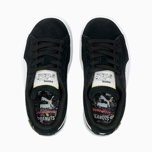 PUMA x PEANUTS Suede Classic XXI Little Kids' Sneakers, Puma Black-Puma White, extralarge