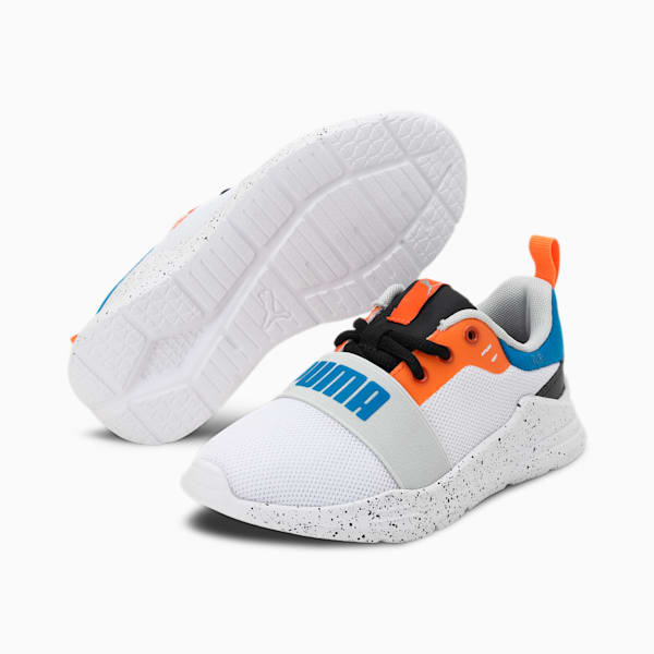 PUMA Wired Run Astro IMEVA Kid's Shoes, Puma White-Future Blue, extralarge-IND