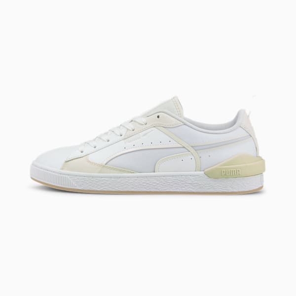 Suede Colour Block Tech Unisex Sneakers, Puma White-Ivory Glow, extralarge-IND