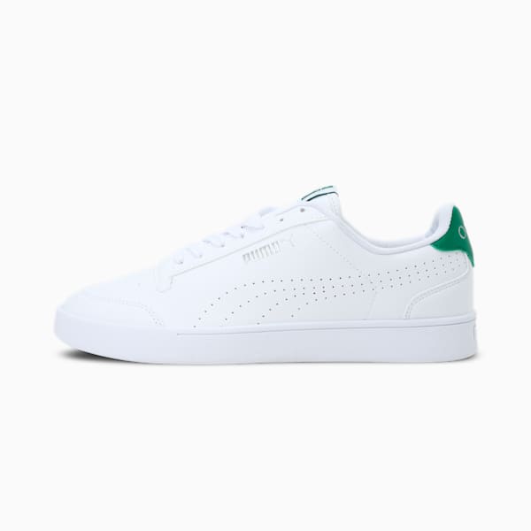 PUMA x one8 Shuffle Unisex Shoes, Puma White-Amazon Green-Puma Silver, extralarge-IND