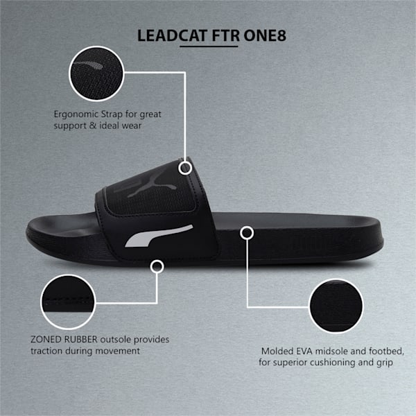 one8 Leadcat FTR Unisex Slides, Puma Black-Gray Violet