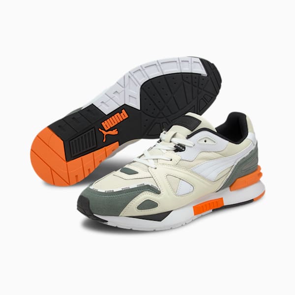 Mirage Mox Piping Unisex Sneakers, Ivory Glow-Balsam Green-Vibrant Orange, extralarge-IND
