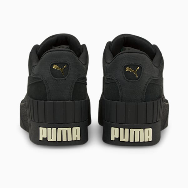 Cali Wedge Tonal Women's Sneakers, Puma Black-Marshmallow-Puma Team Gold, extralarge