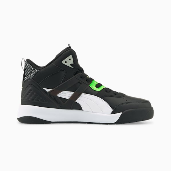 Backcourt Mid Cyber Week Sneakers, Puma Black-Puma White-Green Glare, extralarge