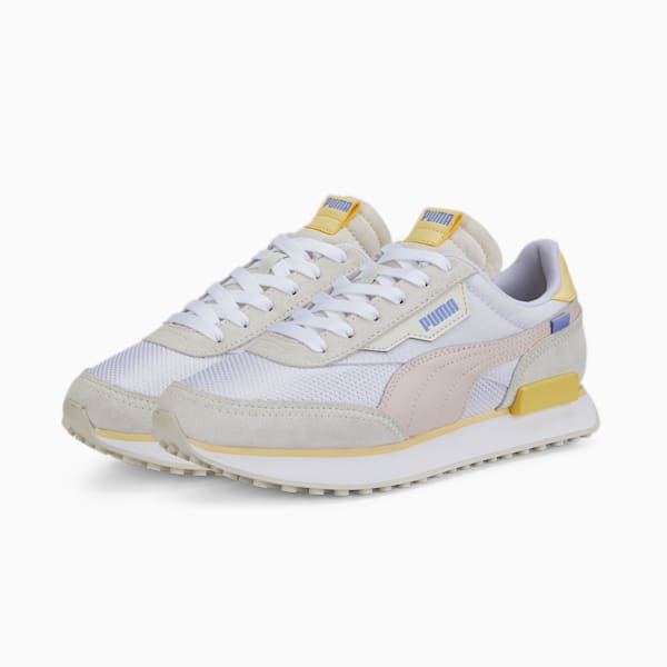 Future Rider Soft Women's Trainers, Puma White-Vaporous Gray