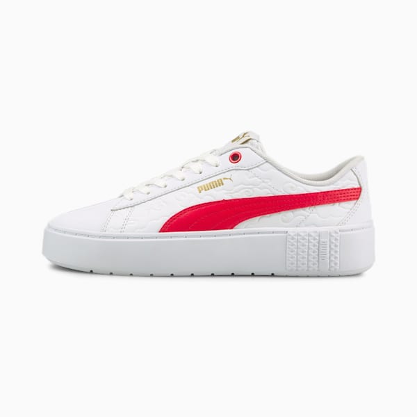 Smash Platform V2 Celestial Women's Sneakers, Puma White-High Risk Red, extralarge-IND