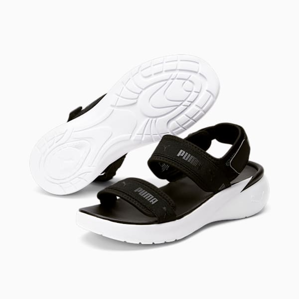 Sportie Women's Sandals, Puma Black-Puma White, extralarge-IDN