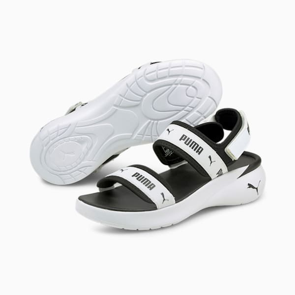 Sportie Women's Sandals, Puma White-Puma Black, extralarge