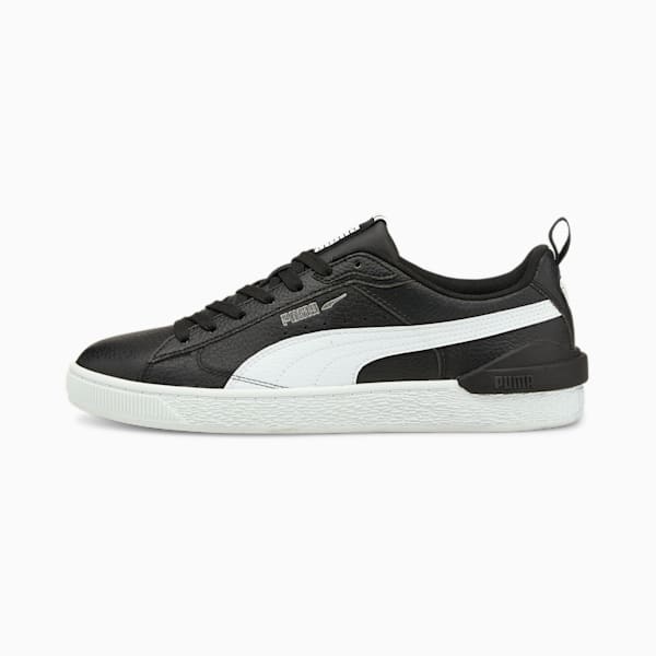 Suede Colour Block Unisex Sneakers, Puma Black-Puma White, extralarge-IND