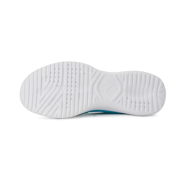 Adelina Ink Splash Women's Slip-On Shoes, Puma White-Scuba Blue-Soft Fluo Orange, extralarge-IND
