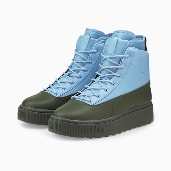 PUMA x MAISON KITSUNE Suede Mid Unisex Sneakers, Rifle Green-Chambray Blue, extralarge-IND