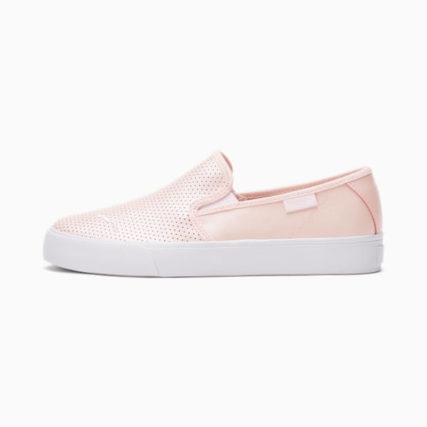 Bari Cat Shimmer Women's Slip-On Shoes, Pink Dogwood-Puma White, extralarge