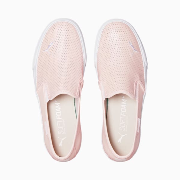 Bari Cat Shimmer Women's Slip-On Shoes, Pink Dogwood-Puma White, extralarge