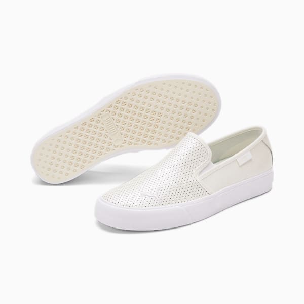 Bari Cat Shimmer Women's Slip-On Shoes, Marshmallow-Puma White, extralarge